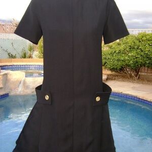Elegant Black Short Sleeve Dress